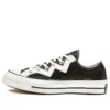 Chuck Mission-V Low Top dos anos 70, branco com riscas irregulares, “Preto e Branco”