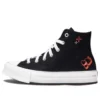 Chuck Taylor All Star com plataforma elevada em EVA e coração Y2K, cano alto “Preto”