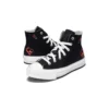 Chuck Taylor All Star com plataforma elevada em EVA e coração Y2K, cano alto “Preto”