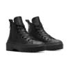 Chuck Taylor All Star com sola de plataforma em couro “Preto”