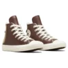 Chuck Taylor All Star em couro com forro em pele sintética “Castanho escuro”