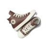 Chuck Taylor All Star em couro com forro em pele sintética “Castanho escuro”