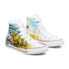Chuck Taylor All Star High Lona Pintada à Mão “Branco Amarelo Azul”