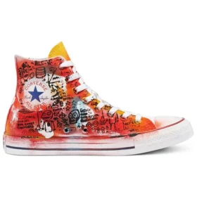 Chuck Taylor All Star High Pintado à Mão “Orange Red”