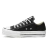 Chuck Taylor All Star Lift Glitter Bota Baixa Sola Grossa “Preto Branco”