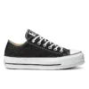 Chuck Taylor All Star Lift Glitter Bota Baixa Sola Grossa “Preto Branco”