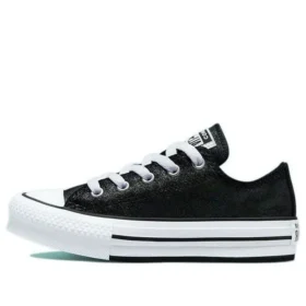 Chuck Taylor All Star Lift Platform Couro Iridescente “Preto Branco”
