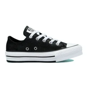 Chuck Taylor All Star Lift Platform Couro Iridescente “Preto Branco”