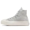 Chuck Taylor All Star Lift Platform Crochet “Cinza Branco”