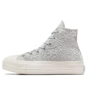 Chuck Taylor All Star Lift Platform Crochet “Cinza Branco”