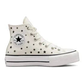 Chuck Taylor All Star Lift Platform High “Estrelas Bordadas – Egret”