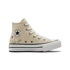 Chuck Taylor All Star Lift Platform High PS “Bordado Floral – Marfim Natural”