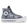 Chuck Taylor All Star Lift Platform Leather Rose Garden “Cinza Branco”