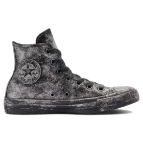 Chuck Taylor All Star Luxe Leather “Preto Cinza Prateado”