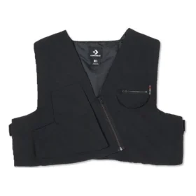 Colete curto com patchwork de formas irregulares Tamanhos asiáticos “Preto”