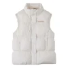 Colete Super Puffer Sintético Tamanhos Asiáticos “Branco Creme”