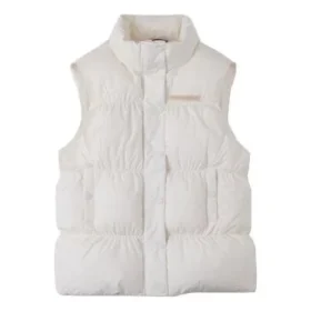Colete Super Puffer Sintético Tamanhos Asiáticos “Branco Creme”