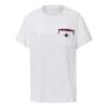 Com bolso, gola redonda e manga curta Branco
