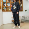 Conjunto de calças desportivas de cintura alta Converse de cor sólida para homem/Calças/Calças de treino Preto