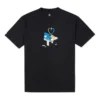 Converse Casual de manga curta respirável com estampado para homem, preta