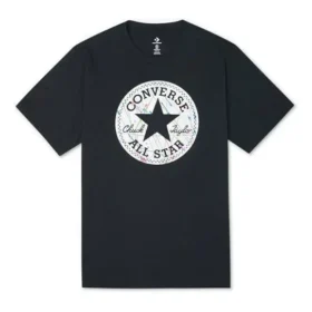 Converse Chuck Pattern de homem, de gola redonda, casual, desportivo, respirável, manga curta, preto