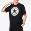 Converse Chuck Pattern de homem, de gola redonda, casual, desportivo, respirável, manga curta, preto