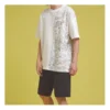 Converse Masculino com Logótipo Padrão Flame, Casual, Manga Curta, Branco