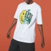 Converse para homem com estampado de cara sorridente, respirável, manga curta, branco