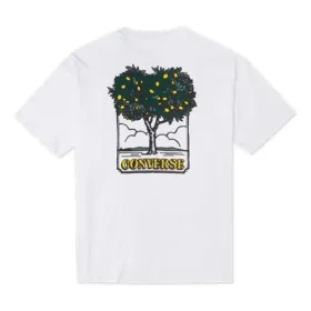 Converse para homem com estampado de desenhos animados, corte largo, desportivo, gola redonda, manga curta, branco Converse para homem com estampado de desenhos animados, corte largo, desportivo, gola redonda, manga curta, branco