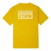 Converse para homem com logótipo Alphabet impresso, estilo retro casual, manga curta, amarelo
