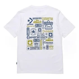 Converse para homem com logótipo estampado, casual, manga curta, branco Converse para homem com logótipo estampado, casual, manga curta, branco