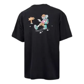Converse para homem com padrão de desenhos animados engraçados, respirável, desportivo, manga curta, preto Converse para homem com padrão de desenhos animados engraçados, respirável, desportivo, manga curta, preto