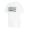 Converse para homem, cor sólida, padrão no peito, gola redonda, manga curta, branco