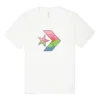 Converse para homem, cores contrastantes, casual, desportivo, estampado, manga curta, branco