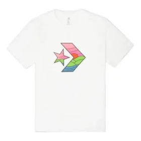 Converse para homem, cores contrastantes, casual, desportivo, estampado, manga curta, branco Converse para homem, cores contrastantes, casual, desportivo, estampado, manga curta, branco