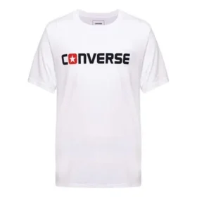 Converse Pure Cotton Alphabet de manga curta para homem, branca Converse Pure Cotton Alphabet de manga curta para homem, branca