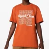Converse Renew para homem com estampado de letras, manga curta, laranja
