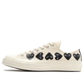 Converse x COMME des GARCONS PLAY Chuck 70 Low “Multi Heart – Branco Preto”