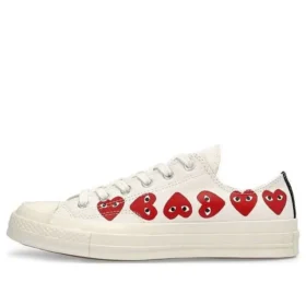 Converse x COMME des GARCONS PLAY Chuck 70 Low Multi Heart “Branco Vermelho”