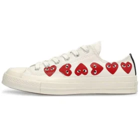 Converse x COMME des GARCONS PLAY Chuck 70 Low Multi Heart “Branco Vermelho”