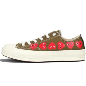 Converse x COMME des GARCONS PLAY Chuck 70 Low Multi Heart “Khaki”