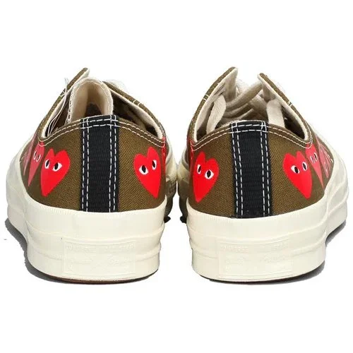 Converse x COMME des GARCONS PLAY Chuck 70 Low Multi Heart “Khaki” Converse x COMME des GARCONS PLAY Chuck 70 Low Multi Heart “Khaki”