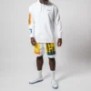 Converse x Rokit Crossover para homem, camisola com capuz e mangas compridas, com logótipo grande impressas nas costas, branca