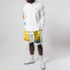 Converse x Rokit Crossover para homem, camisola com capuz e mangas compridas, com logótipo grande impressas nas costas, branca