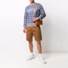 Converse x Todd Snyder Série Crossover para Homem, Padrão Xadrez, Camisa de Manga Comprida Larga, Azul