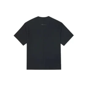 Cor sólida, corte largo, gola redonda, manga curta, estilo para casal, preto Cor sólida, corte largo, gola redonda, manga curta, estilo para casal, preto