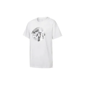 Estampado Casual Manga Curta Gola Redonda Branco