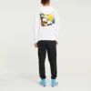 Estampado com letras, estilo casual para casal, branco