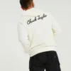 Estampado com letras, estilo desportivo para casal, amarelo creme