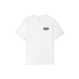 Estampado de letras de desenhos animados, desportivo, manga curta, branco